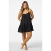 image:imageONEILL Womens Kylee Mini CoverUp Dress  Cotton Eyelet Adjustable StrapsBlkblack
