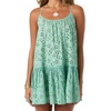 image:imageONEILL Womens Kylee Mini CoverUp Dress  Cotton Eyelet Adjustable StrapsGreen
