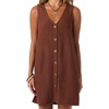 image:imageONeill Womens Sanders Mini Dress  Lightweight CottonLinen Blend and Side PocketsCoconut Brown
