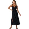 image:imageONEILL Womens Julez Solid Midi Dress  Adjustable Straps Side SlitsBlack