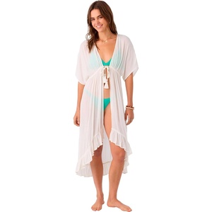 image:imageONEILL Womens Wilder Midi CoverUp Dress  Lightweight Viscose Dobby Crochet DetailVanilla