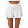 image:imageONEILL Womens Annalee Shorts  Lightweight Cotton Smocked WaistWhite