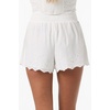 image:imageONEILL Womens Annalee Shorts  Lightweight Cotton Smocked WaistWhite
