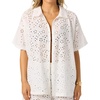 image:imageONEILL Womens Jenna CoverUp Top  Cotton Eyelet Relaxed Beach LayerWhite