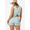 image:imageONEILL Womens Sanders Tank  Lightweight LinenBlend Woven Top Wrapover BackCloud Blue