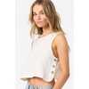 image:imageONEILL Womens Sanders Tank  Lightweight LinenBlend Woven Top Wrapover BackWhite