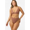image:imageONEILL Womens Shorebreak Rib Santa Barbara High Rise Cheeky Bottoms  HighRise Waist Recycled FabricCarob Brown