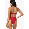 image:imageONEILL Womens Shorebreak Rib Santa Barbara High Rise Cheeky Bottoms  HighRise Waist Recycled FabricLifeguard Red