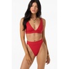 image:imageONEILL Womens Shorebreak Rib Santa Barbara High Rise Cheeky Bottoms  HighRise Waist Recycled FabricLifeguard Red