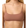 image:imageONEILL Womens Shorebreak Rib Surfside Bralette Top  Recycled Fabric Adjustable TieBackCarob Brown