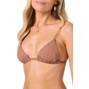 image:imageONEILL Womens Shorebreak Rib Tanning Triangle Top  Adjustable Straps Recycled Stretch FabricCarob Brown