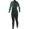 image:imageONeill Womens Epic 43mm Back Zip Full Wetsuit Durable Warmth with Good Flexibility for Surfing and All Water ActivitiesBlackBlackGreen Faro