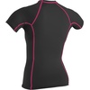 image:imageONeill Womens Premium Skins Upf 50 Short Sleeve Rash GuardBlack Pink Stripe