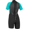 image:imageONeill Womens Reactor Back Zip Short Sleeve Spring Wetsuit Lightweight Warmth Flexibility for All Water ActivitiesBlackLight Aqua