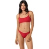 image:imageONEILL Womens Shorebreak Rib Surfside Bralette Top  Recycled Fabric Adjustable TieBackLifeguard Red