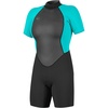 image:imageONeill Womens Reactor Back Zip Short Sleeve Spring Wetsuit Lightweight Warmth Flexibility for All Water ActivitiesBlackLight Aqua