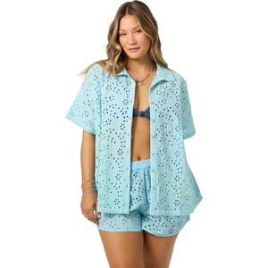 image:imageONEILL Womens Jenna CoverUp Top  Cotton Eyelet Relaxed Beach LayerStratosphere