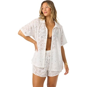 image:imageONEILL Womens Jenna CoverUp Top  Cotton Eyelet Relaxed Beach LayerWhite