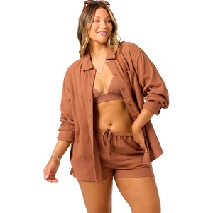 image:imageONEILL Womens Leni Relaxed Long Sleeve Top  Oversized Fit Soft Cotton GauzeCarob Brown