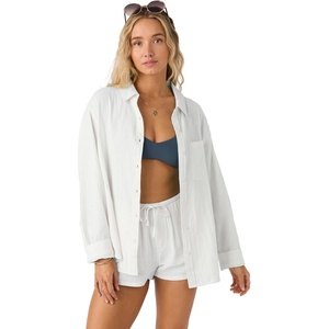 image:imageONEILL Womens Leni Relaxed Long Sleeve Top  Oversized Fit Soft Cotton GauzeWhite