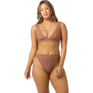 image:imageONEILL Womens Shorebreak Rib Cancun Bralette Top  Recycled Fabric Adjustable StrapsCarob Brown