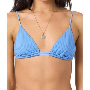 image:imageONEILL Womens Shorebreak Rib Tanning Triangle Top  Adjustable Straps Recycled Stretch FabricAzurine