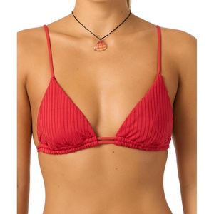 image:imageONEILL Womens Shorebreak Rib Tanning Triangle Top  Adjustable Straps Recycled Stretch FabricLifeguard Red