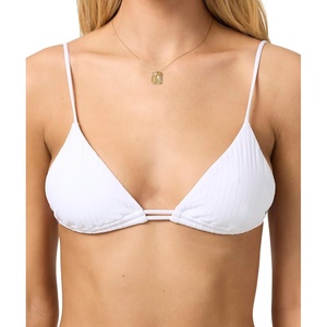 image:imageONEILL Womens Shorebreak Rib Tanning Triangle Top  Adjustable Straps Recycled Stretch FabricWhite