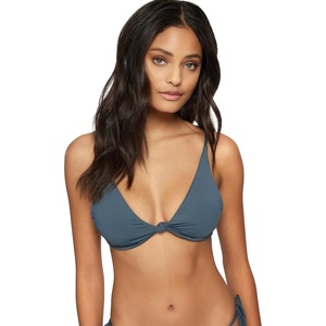 image:imageONeill Saltwater Solids Pismo Triangle Bralette Bikini TopSlate 3