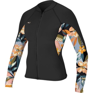 image:imageONeill Wetsuits Womens 1 mm Bahia Front Zip JacketBlackDemiflorBlack