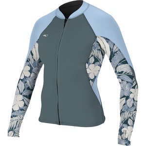 image:imageONeill Wetsuits Womens 1 mm Bahia Front Zip JacketShadePalmento TropicalFaded Denim