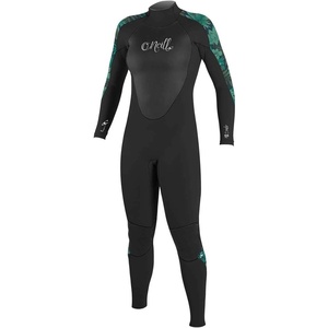 image:imageONeill Womens Epic 43mm Back Zip Full Wetsuit Durable Warmth with Good Flexibility for Surfing and All Water ActivitiesBlackBlackGreen Faro