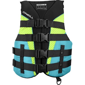 image:imageONeill Womens SuperLite USCG Approved Life Vest  Lightweight Womens Life Jacket for Boating Wakeboarding Waterskiing amp Your Favorite Water ActivitiesBlackTurquoiseLimeTurquoise