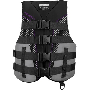 image:imageONeill Womens SuperLite USCG Approved Life Vest  Lightweight Womens Life Jacket for Boating Wakeboarding Waterskiing amp Your Favorite Water ActivitiesBlackSmokeBlackUltra Violet