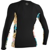 image:imageONEILL Mens Womens Side Print Long Sleeve Rash GuardBlackMikah Floral