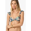 image:imageONEILL Womens Paradise Bandeau Top  Removable Ruffle Straps Knot FrontMermaid Floral
