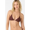 image:imageONEILL Womens Saltwater Solids Venice Triangle Top  Adjustable Halter Straps Removable CupsChocolate