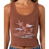 image:imageONEILL Womens Scoop Neck Tank  Ribbed Cotton Graphic Sleeveless TopCoconut Brown