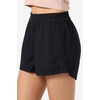 image:imageONeill Womens Sanders Beach Shorts  PullOn Elastic Waist Lightweight LinenBlendBlack
