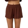 image:imageONeill Womens Sanders Beach Shorts  PullOn Elastic Waist Lightweight LinenBlendCbr