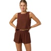 image:imageONeill Womens Sanders Beach Shorts  PullOn Elastic Waist Lightweight LinenBlendCoconut Brown