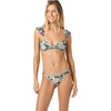 image:imageONEILL Womens Paradise Bandeau Top  Removable Ruffle Straps Knot FrontMermaid Floral
