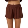 image:imageONeill Womens Sanders Beach Shorts  PullOn Elastic Waist Lightweight LinenBlendCoconut Brown