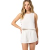 image:imageONeill Womens Sanders Beach Shorts  PullOn Elastic Waist Lightweight LinenBlendWhite