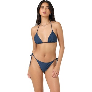 image:imageONEILL Womens Saltwater Solids Venice Triangle Top  Adjustable Halter Straps Removable CupsNavy