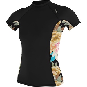image:imageONeill Wetsuits Womens Womens Side Print Short Sleeve Rash GuardBlackMikah Floral