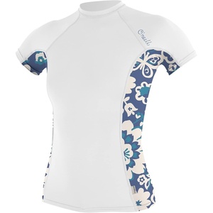 image:imageONeill Wetsuits Womens Womens Side Print Short Sleeve Rash GuardWhiteCrisflor