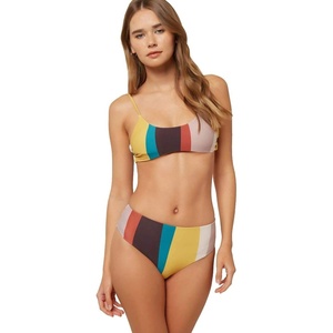 image:imageONEILL Womens High Waist Hipster Bikini Swimsuit Bottom RainbowSapa Stripe M