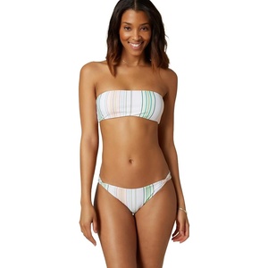 image:imageONEILL Womens Strappy Twist Side Tab Hipster Bikini Swimsuit BottomMulti Beach Stripe
