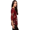 image:imageONEILL Caitlyn Burgundy Floral Sheer 34 Sleeve Juniors Blouse Medium